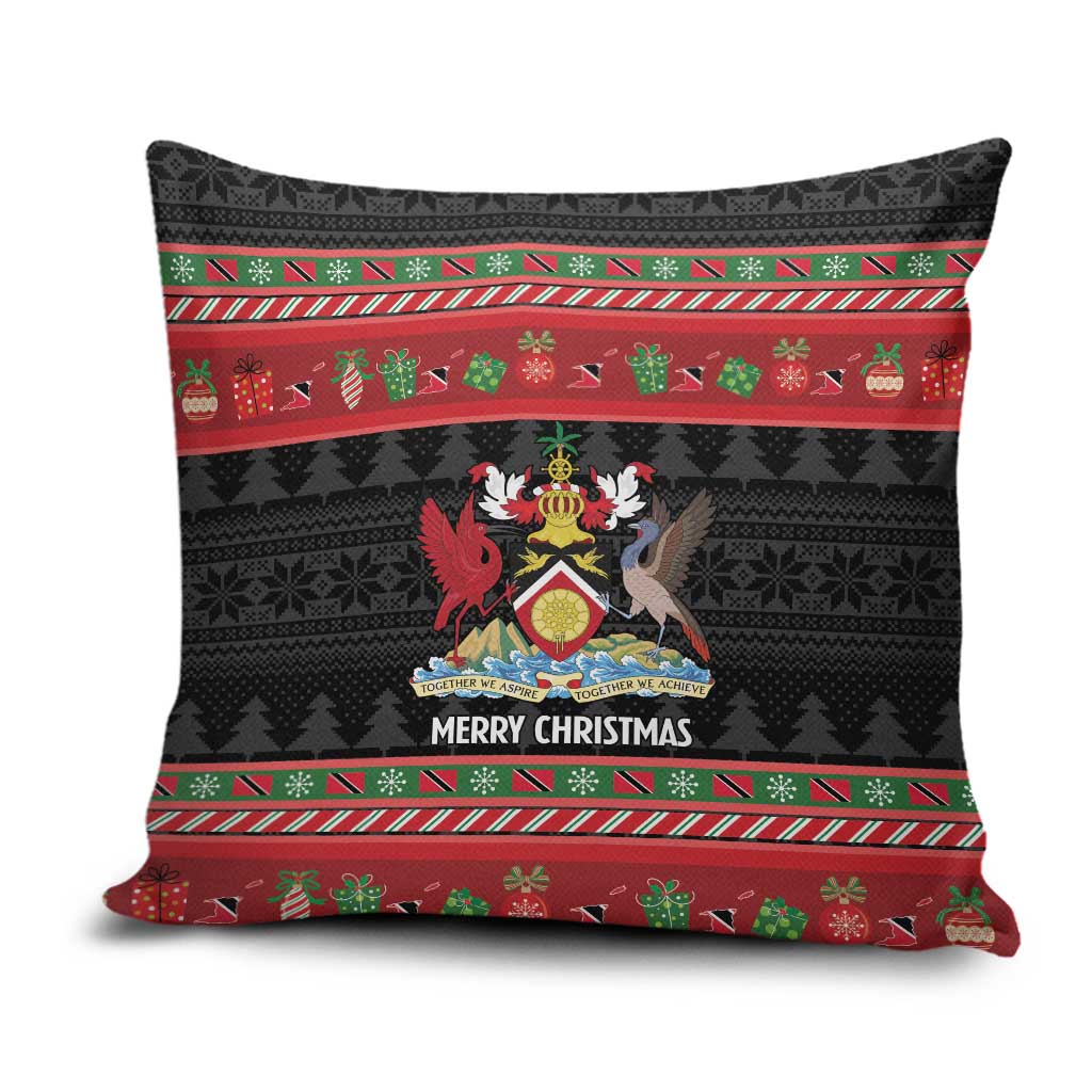 Trinidad And Tobago Christmas Pillow Cover Merry Xmas Coat Of Arms - Wonder Print Shop