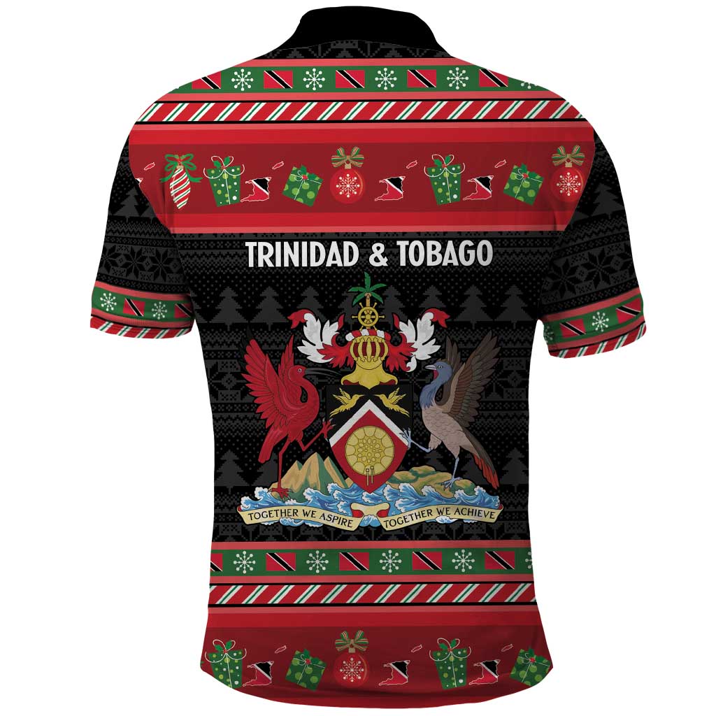 Trinidad And Tobago Christmas Polo Shirt Merry Xmas Coat Of Arms - Wonder Print Shop