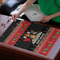 Trinidad And Tobago Christmas Puzzle Merry Xmas Coat Of Arms - Wonder Print Shop