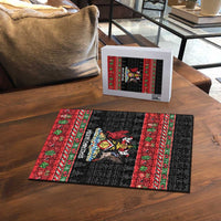 Trinidad And Tobago Christmas Puzzle Merry Xmas Coat Of Arms - Wonder Print Shop