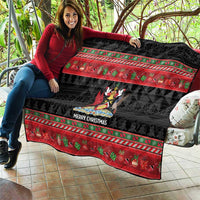 Trinidad And Tobago Christmas Quilt Merry Xmas Coat Of Arms - Wonder Print Shop