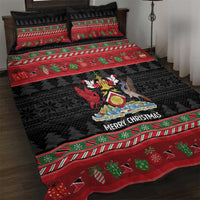 Trinidad And Tobago Christmas Quilt Bed Set Merry Xmas Coat Of Arms - Wonder Print Shop