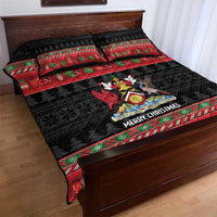 Trinidad And Tobago Christmas Quilt Bed Set Merry Xmas Coat Of Arms - Wonder Print Shop