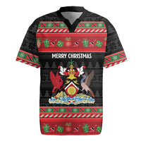 Trinidad And Tobago Christmas Rugby Jersey Merry Xmas Coat Of Arms - Wonder Print Shop
