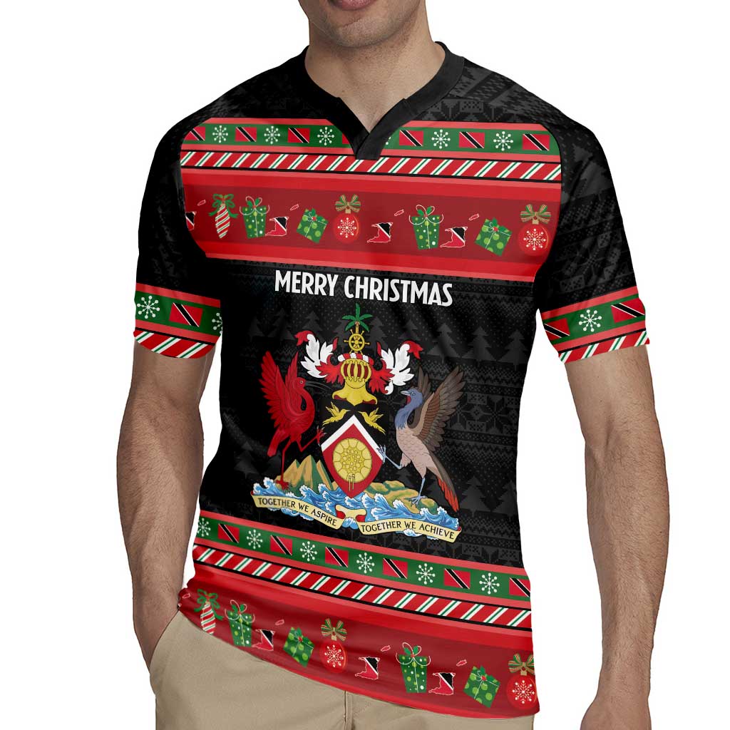 Trinidad And Tobago Christmas Rugby Jersey Merry Xmas Coat Of Arms - Wonder Print Shop