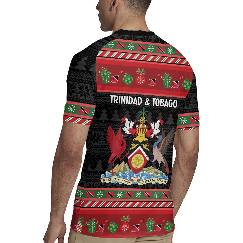 Trinidad And Tobago Christmas Rugby Jersey Merry Xmas Coat Of Arms - Wonder Print Shop