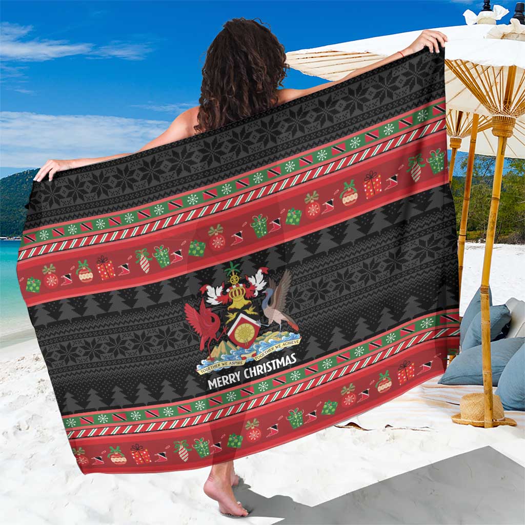 Trinidad And Tobago Christmas Sarong Merry Xmas Coat Of Arms - Wonder Print Shop