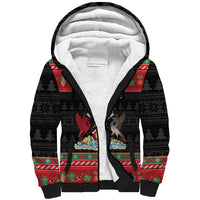 Trinidad And Tobago Christmas Sherpa Hoodie Merry Xmas Coat Of Arms - Wonder Print Shop