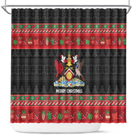 Trinidad And Tobago Christmas Shower Curtain Merry Xmas Coat Of Arms - Wonder Print Shop