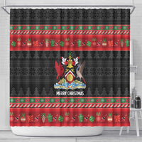 Trinidad And Tobago Christmas Shower Curtain Merry Xmas Coat Of Arms - Wonder Print Shop