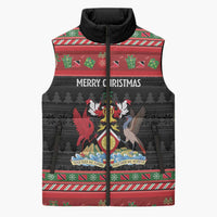 Trinidad And Tobago Christmas Sleeveless Puffer Jacket Merry Xmas Coat Of Arms - Wonder Print Shop