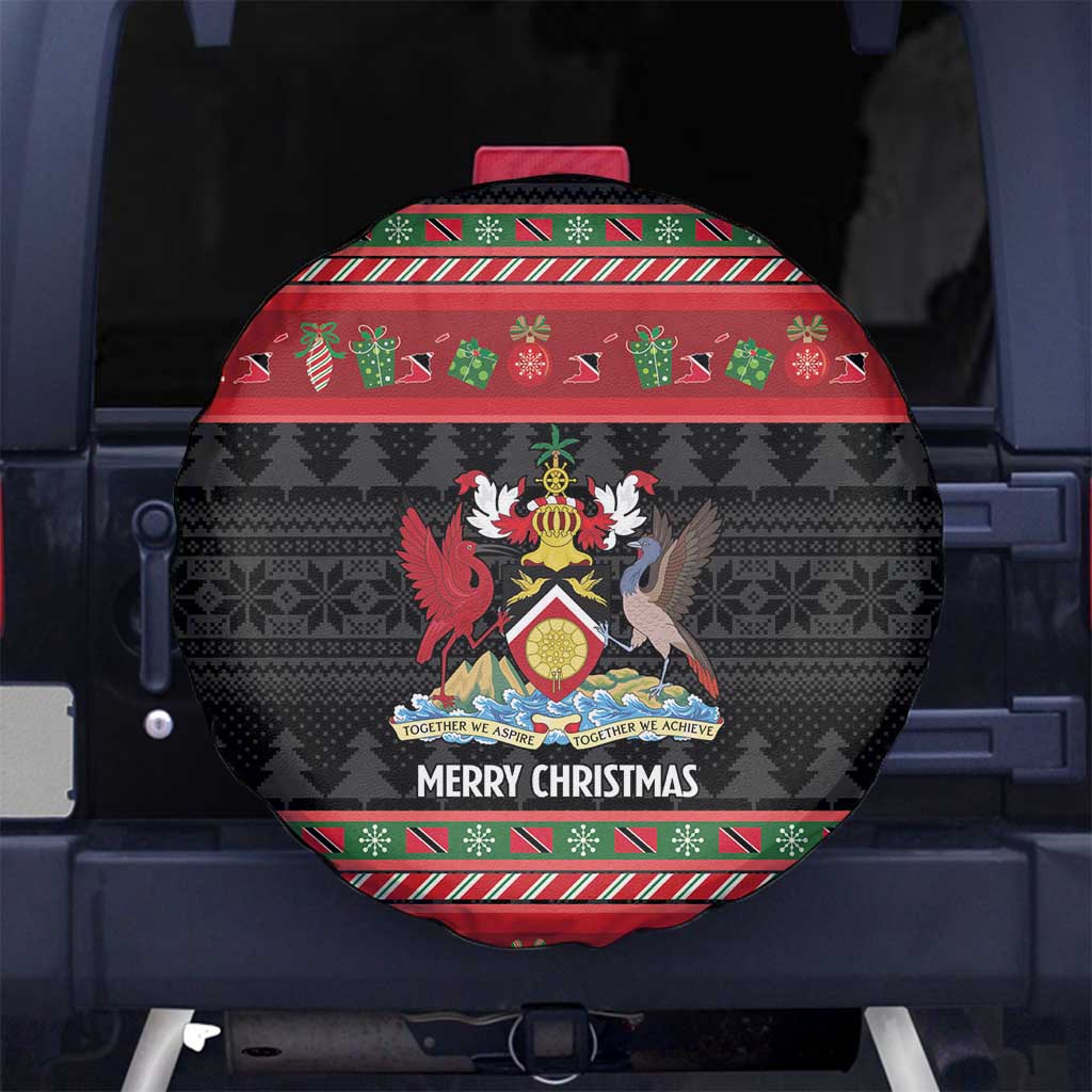 Trinidad And Tobago Christmas Spare Tire Cover Merry Xmas Coat Of Arms - Wonder Print Shop