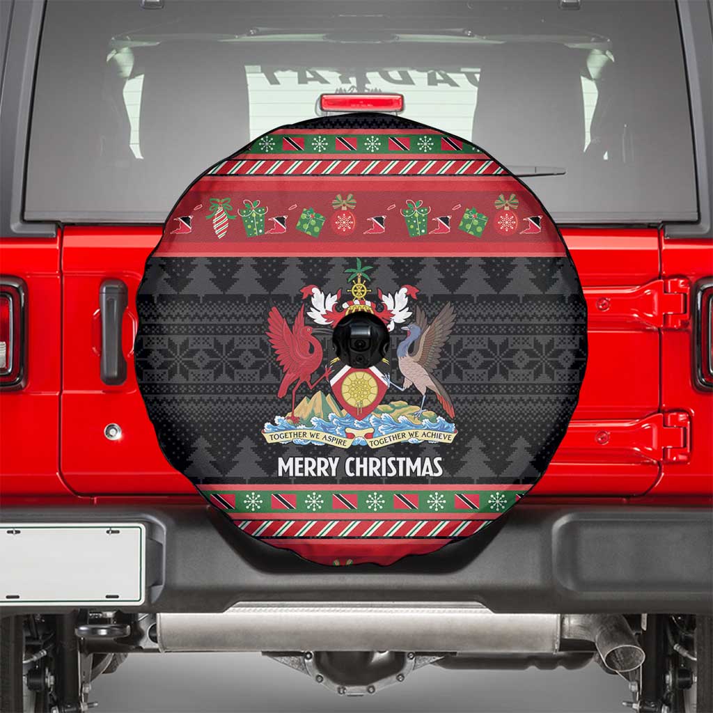 Trinidad And Tobago Christmas Spare Tire Cover Merry Xmas Coat Of Arms - Wonder Print Shop