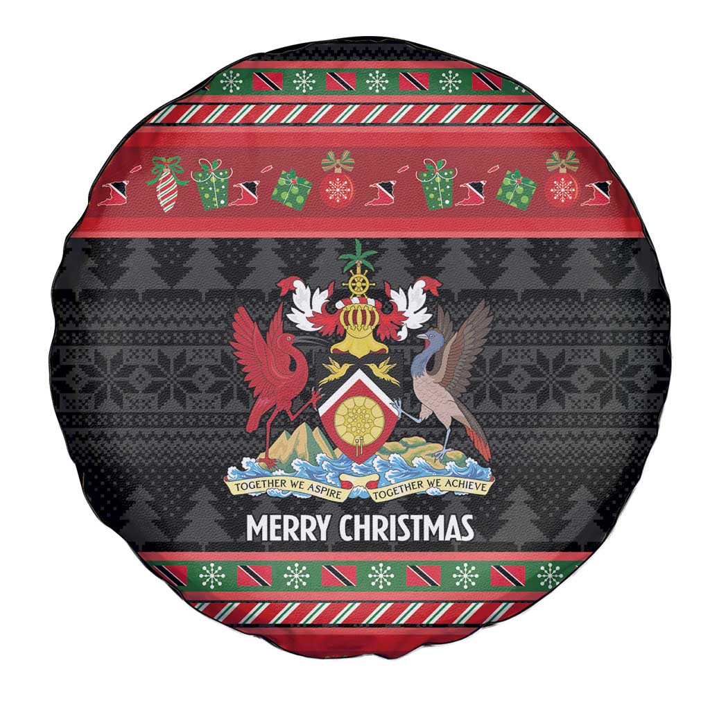 Trinidad And Tobago Christmas Spare Tire Cover Merry Xmas Coat Of Arms - Wonder Print Shop