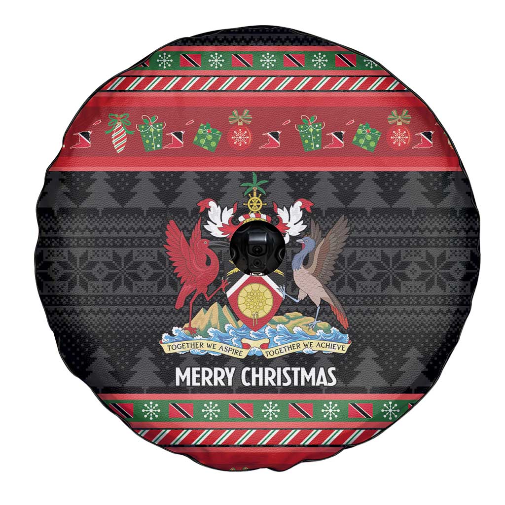 Trinidad And Tobago Christmas Spare Tire Cover Merry Xmas Coat Of Arms - Wonder Print Shop