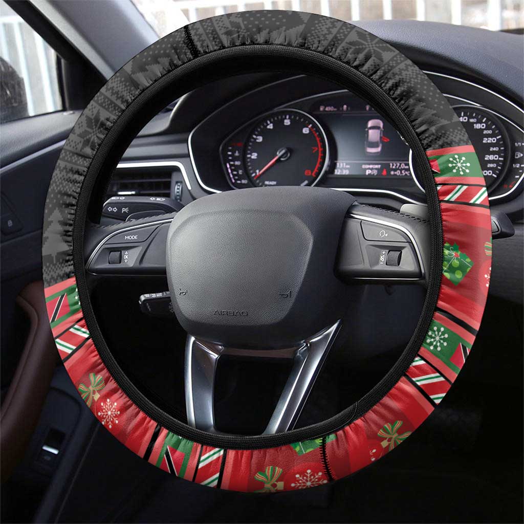 Trinidad And Tobago Christmas Steering Wheel Cover Merry Xmas Coat Of Arms - Wonder Print Shop