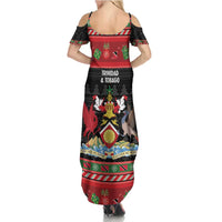 Trinidad And Tobago Christmas Summer Maxi Dress Merry Xmas Coat Of Arms - Wonder Print Shop