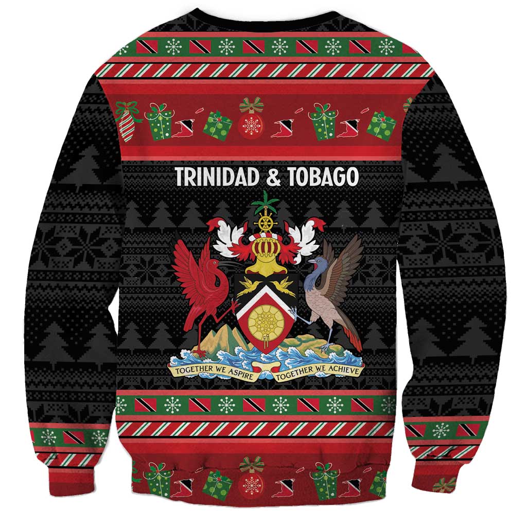 Trinidad And Tobago Christmas Sweatshirt Merry Xmas Coat Of Arms - Wonder Print Shop