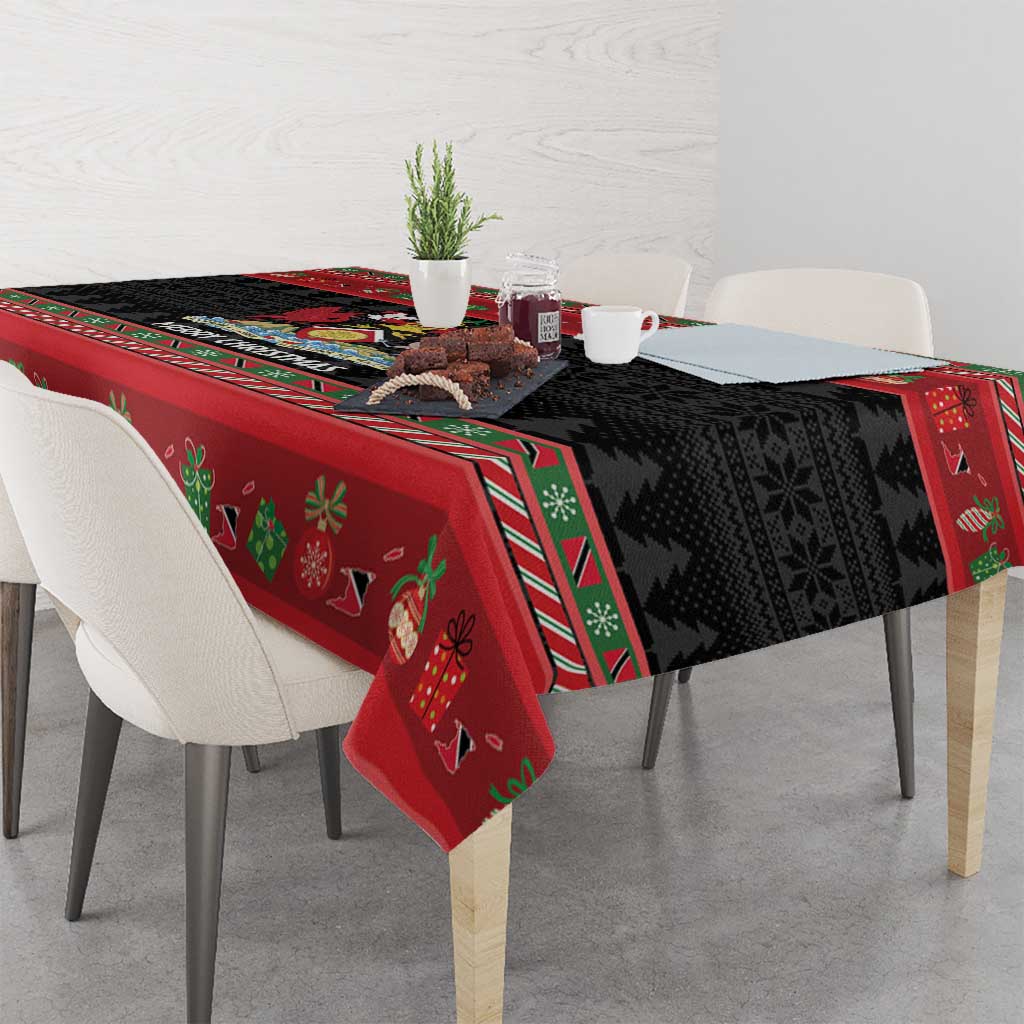 Trinidad And Tobago Christmas Tablecloth Merry Xmas Coat Of Arms - Wonder Print Shop