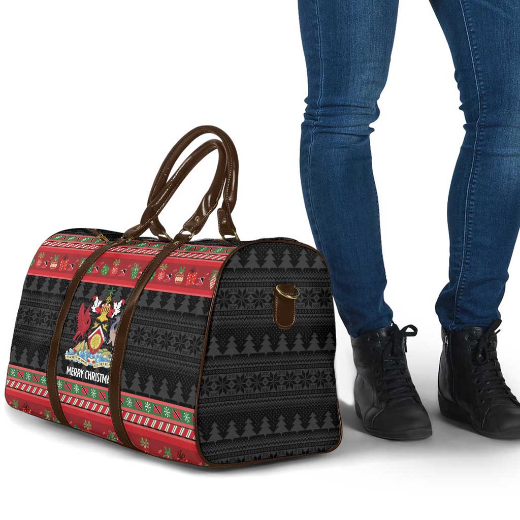 Trinidad And Tobago Christmas Travel Bag Merry Xmas Coat Of Arms - Wonder Print Shop