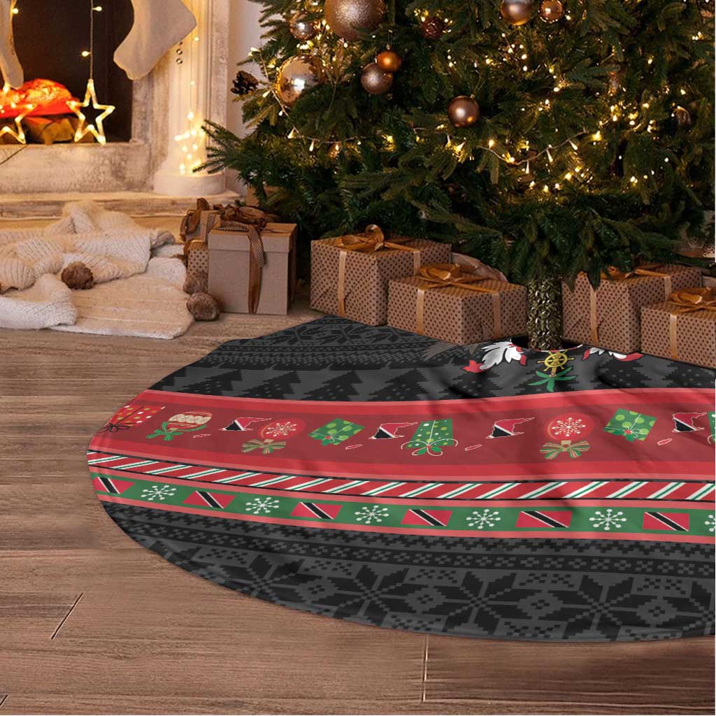 Trinidad And Tobago Christmas Tree Skirt Merry Xmas Coat Of Arms - Wonder Print Shop