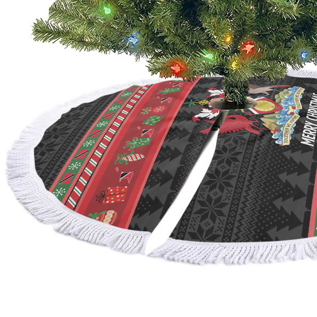 Trinidad And Tobago Christmas Tree Skirt Merry Xmas Coat Of Arms - Wonder Print Shop