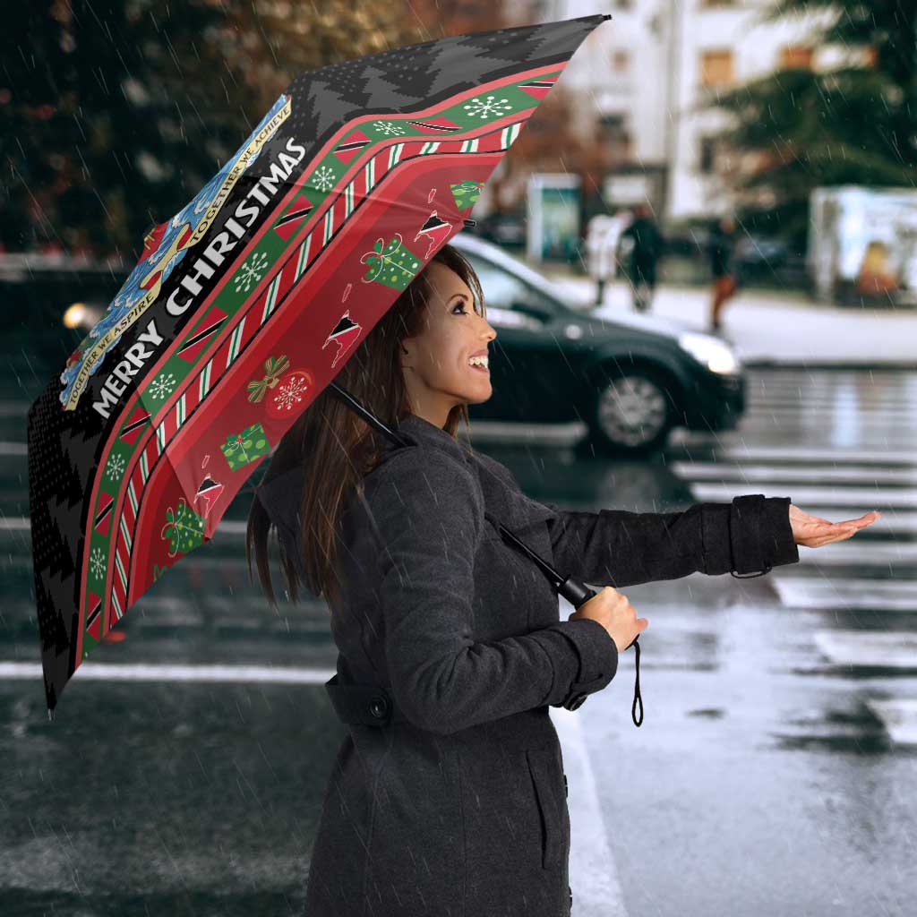 Trinidad And Tobago Christmas Umbrella Merry Xmas Coat Of Arms - Wonder Print Shop