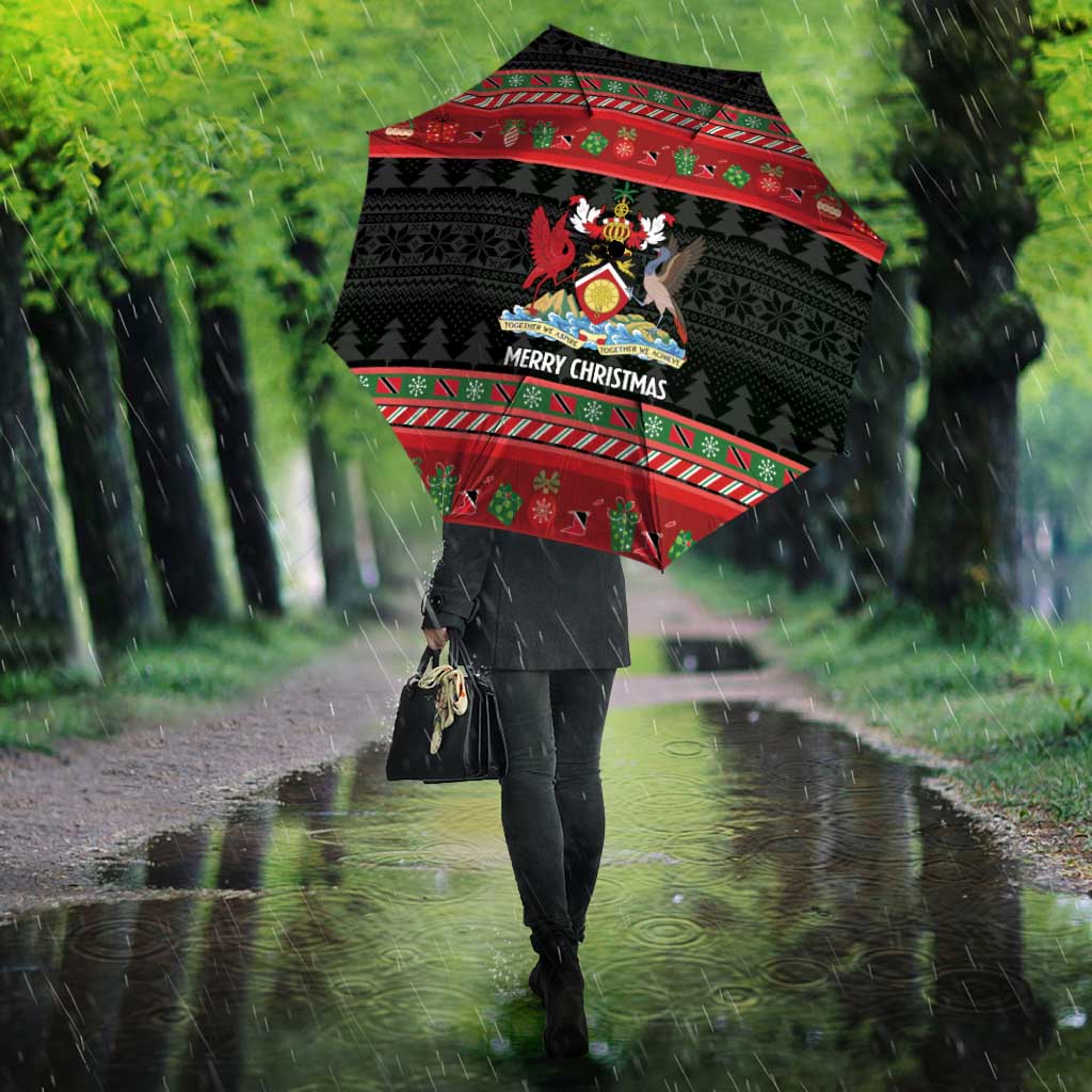 Trinidad And Tobago Christmas Umbrella Merry Xmas Coat Of Arms - Wonder Print Shop