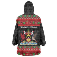 Trinidad And Tobago Christmas Wearable Blanket Hoodie Merry Xmas Coat Of Arms - Wonder Print Shop