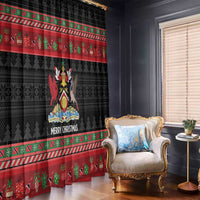 Trinidad And Tobago Christmas Window Curtain Merry Xmas Coat Of Arms - Wonder Print Shop