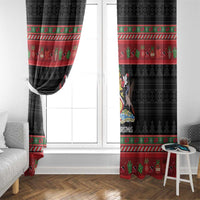 Trinidad And Tobago Christmas Window Curtain Merry Xmas Coat Of Arms - Wonder Print Shop