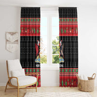 Trinidad And Tobago Christmas Window Curtain Merry Xmas Coat Of Arms - Wonder Print Shop