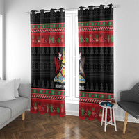 Trinidad And Tobago Christmas Window Curtain Merry Xmas Coat Of Arms - Wonder Print Shop