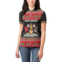 Trinidad And Tobago Christmas Women Polo Shirt Merry Xmas Coat Of Arms - Wonder Print Shop
