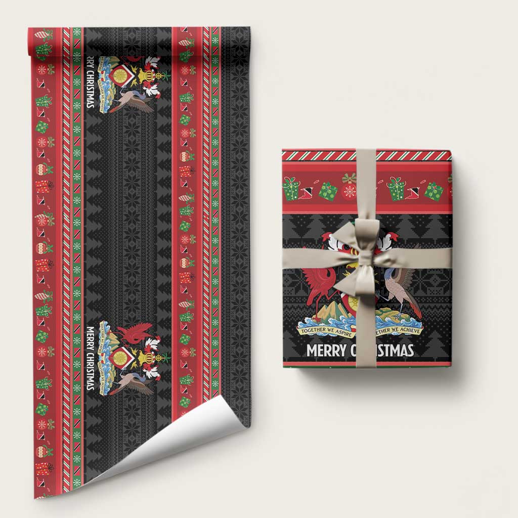 Trinidad And Tobago Christmas Wrapping Paper Merry Xmas Coat Of Arms - Wonder Print Shop