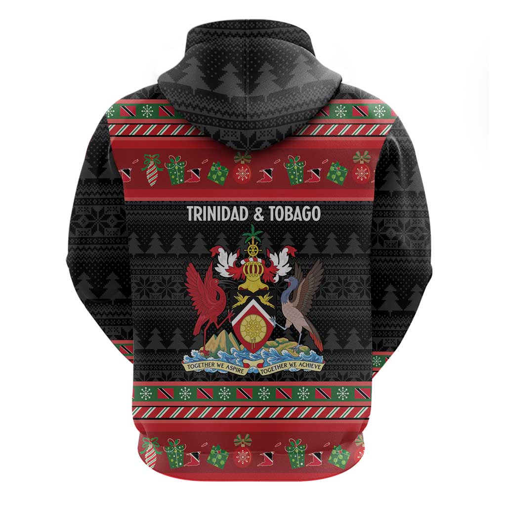 Trinidad And Tobago Christmas Zip Hoodie Merry Xmas Coat Of Arms - Wonder Print Shop