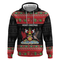 Trinidad And Tobago Christmas Zip Hoodie Merry Xmas Coat Of Arms - Wonder Print Shop