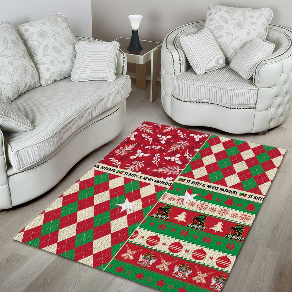 St Kitts & Nevis Cricket Christmas Area Rug Merry Xmas Patriots - Wonder Print Shop