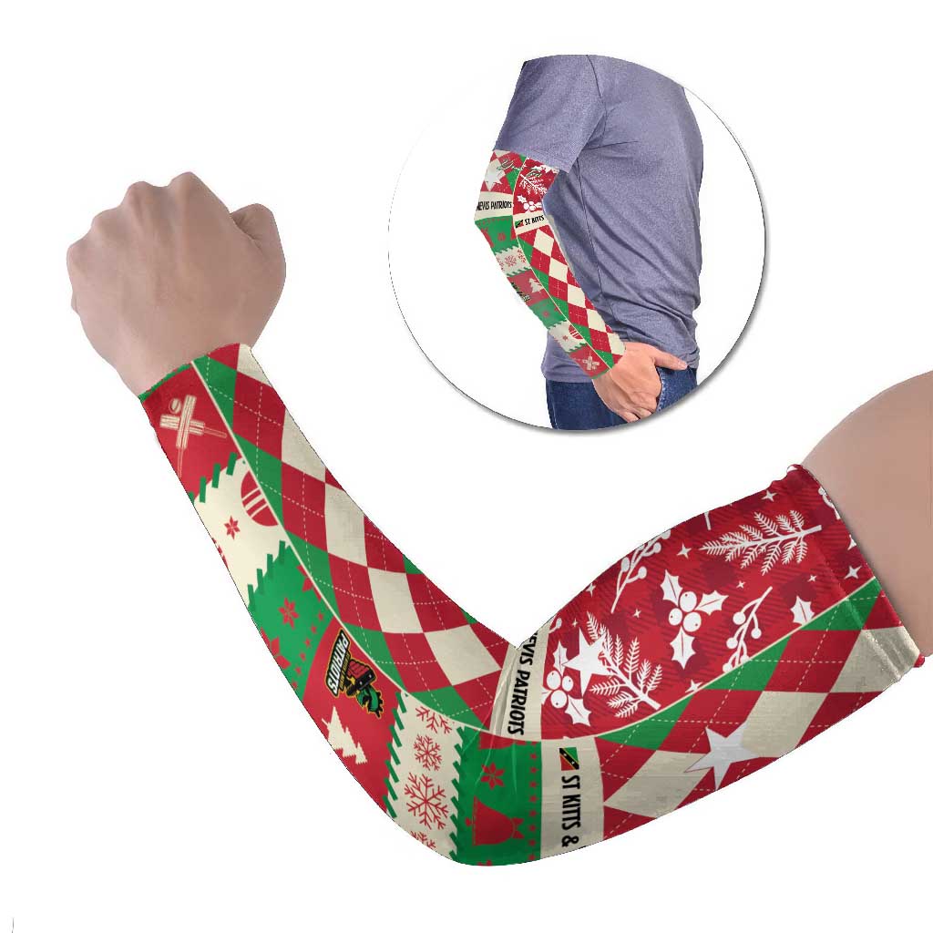 Personalized St Kitts & Nevis Cricket Christmas Arm Sleeves Merry Xmas Patriots - Wonder Print Shop