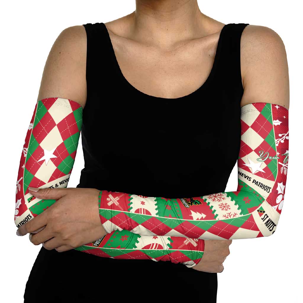 Personalized St Kitts & Nevis Cricket Christmas Arm Sleeves Merry Xmas Patriots - Wonder Print Shop