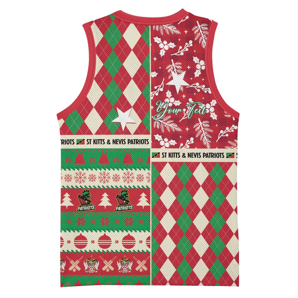 Personalized St Kitts & Nevis Cricket Christmas Basketball Jersey Merry Xmas Patriots - Wonder Print Shop
