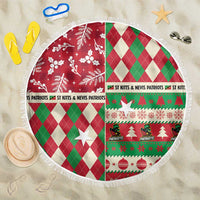 St Kitts & Nevis Cricket Christmas Beach Blanket Merry Xmas Patriots - Wonder Print Shop