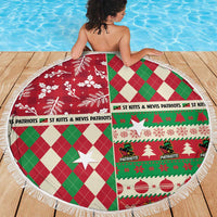 St Kitts & Nevis Cricket Christmas Beach Blanket Merry Xmas Patriots - Wonder Print Shop