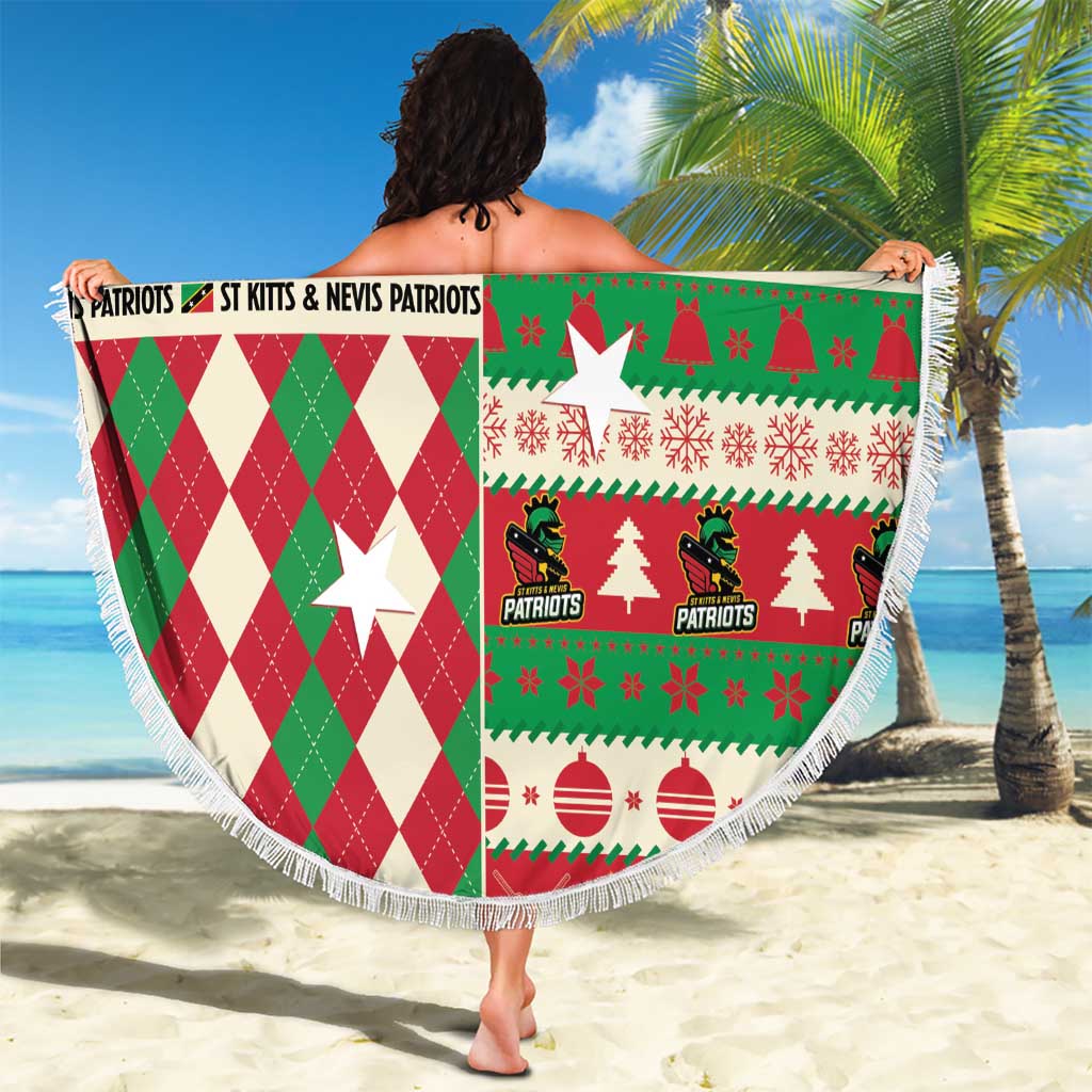 St Kitts & Nevis Cricket Christmas Beach Blanket Merry Xmas Patriots - Wonder Print Shop