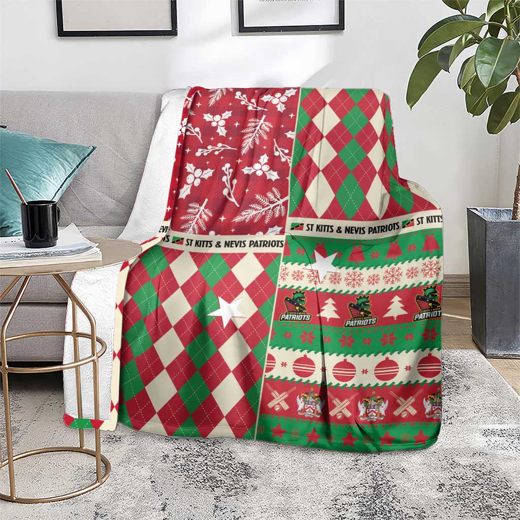 St Kitts & Nevis Cricket Christmas Blanket Merry Xmas Patriots - Wonder Print Shop