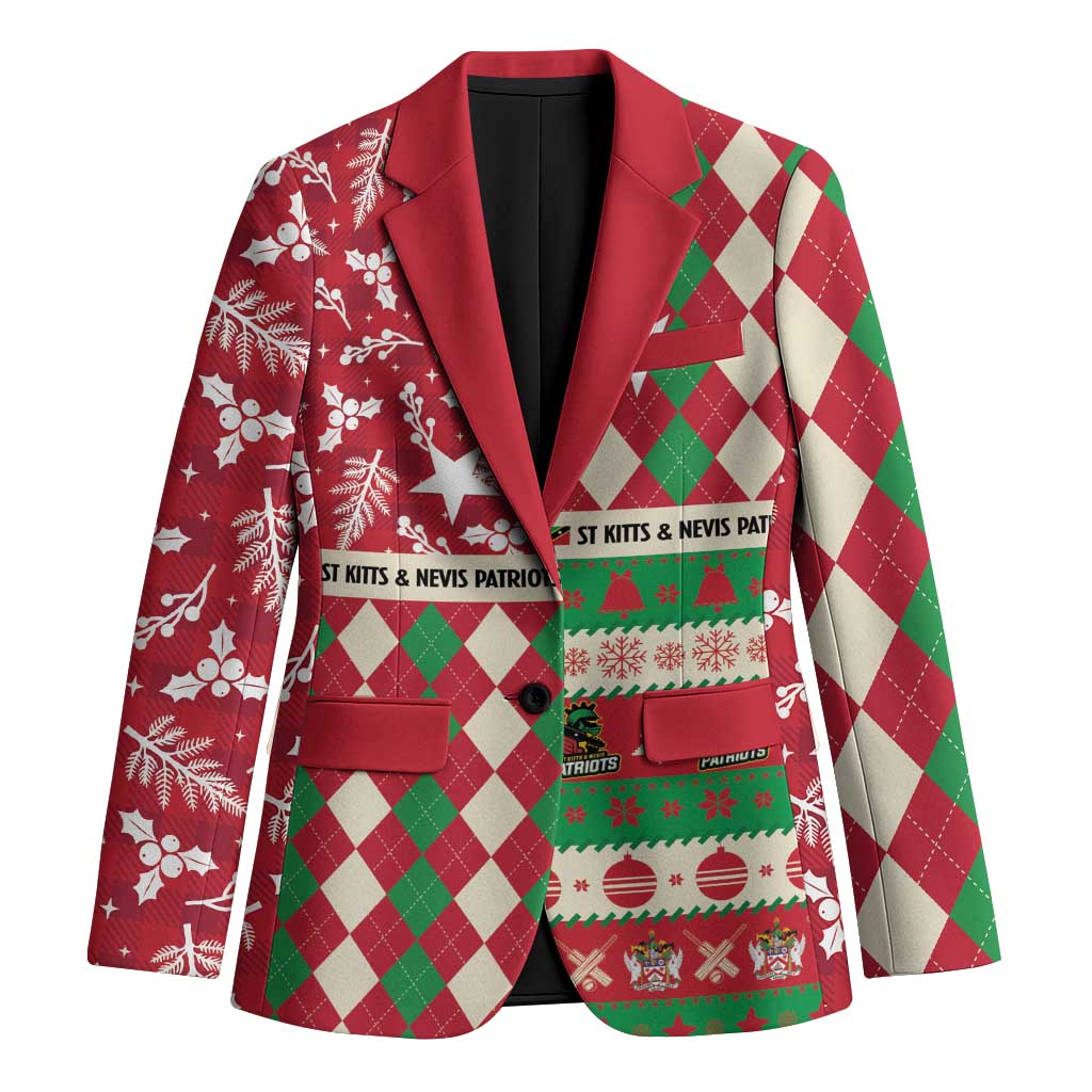 Personalized St Kitts & Nevis Cricket Christmas Blazer Merry Xmas Patriots - Wonder Print Shop