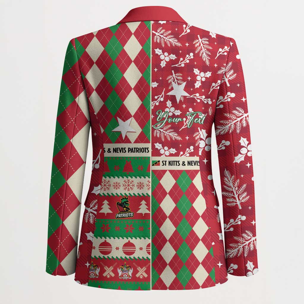 Personalized St Kitts & Nevis Cricket Christmas Blazer Merry Xmas Patriots - Wonder Print Shop