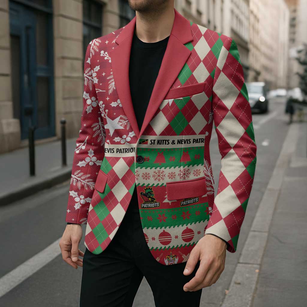 Personalized St Kitts & Nevis Cricket Christmas Blazer Merry Xmas Patriots - Wonder Print Shop