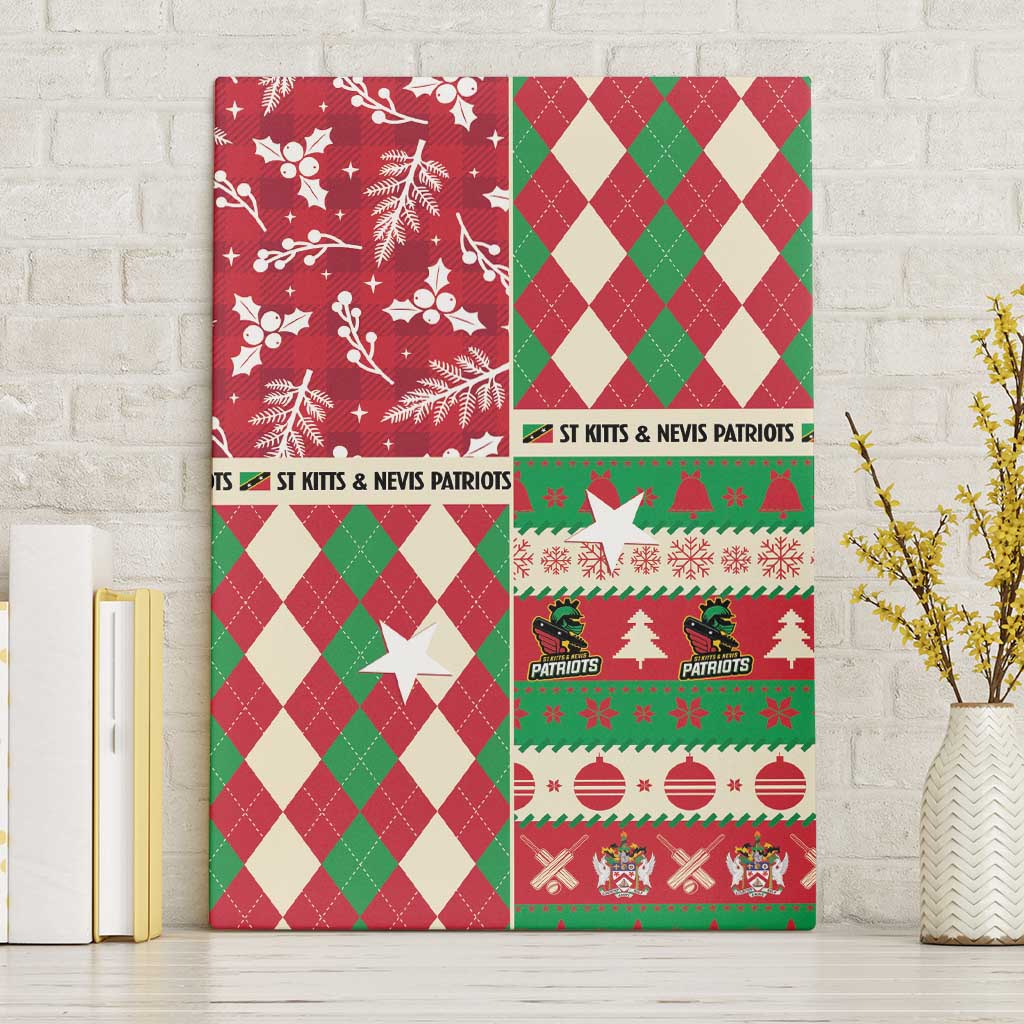 St Kitts & Nevis Cricket Christmas Canvas Wall Art Merry Xmas Patriots - Wonder Print Shop