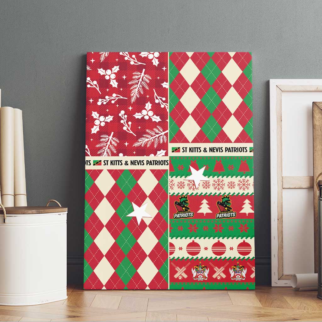St Kitts & Nevis Cricket Christmas Canvas Wall Art Merry Xmas Patriots - Wonder Print Shop